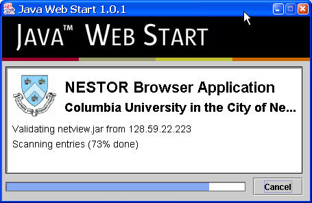 Webstart class load progress window