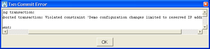 Constraint violation error message