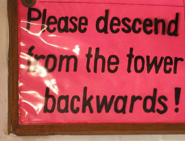 p3084993 Please descend from the tower backwards