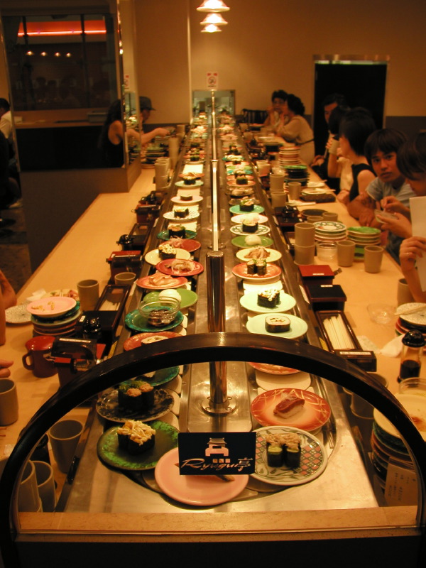 Sushi on a belt