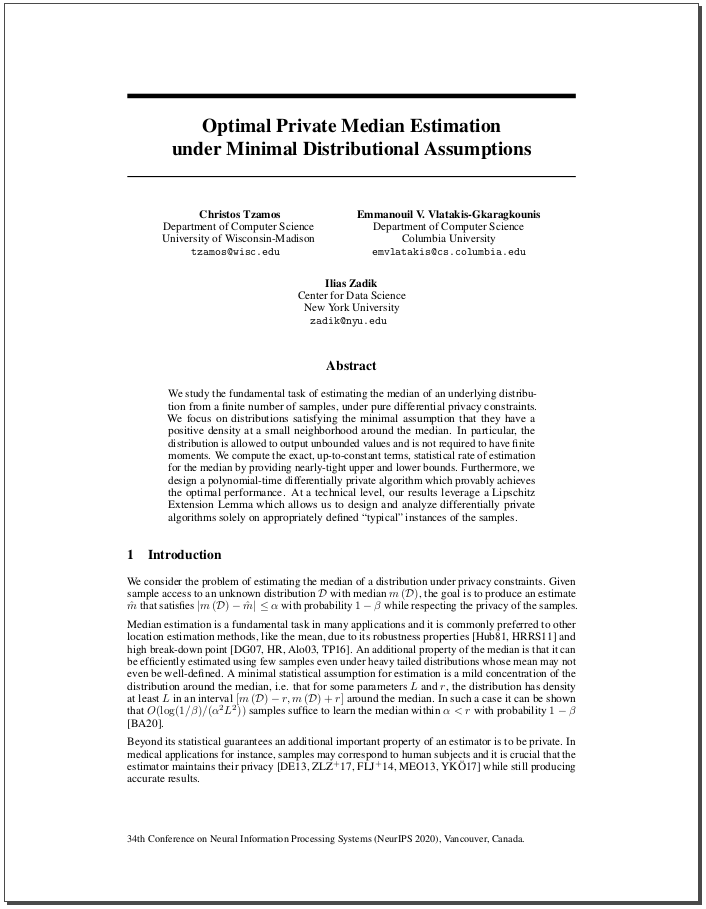 Optimal Private Median Estimation