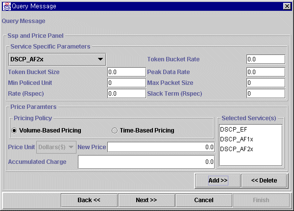 Service Specific and Price Panel