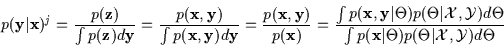 \begin{displaymath}p({\bf y} \vert {\bf x})^j
=\frac{ p({\bf z}) } { \int p({\bf...
...\bf x} \vert\Theta) p(\Theta \vert {\cal X},{\cal Y}) d\Theta}
\end{displaymath}