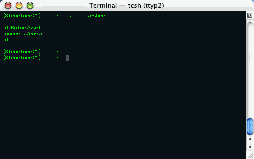 Screenshot depicting how to add the Rotor environment to the startup script.