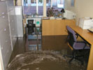 Flooded office outside Traubs