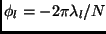 $\phi_l =
-2\pi\lambda_l / N$