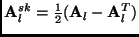${\bf A}_l^{sk} = \frac{1}{2} ({\bf A}_l - {\bf A}_l^T)$