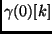 $\displaystyle \gamma(0)[k]$