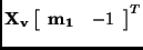 $\displaystyle {\bf X_v} \left [ \begin{array}{cc} {\bf m_{1}} & -1 \end{array}\right ]^T$
