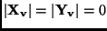 $\vert{\bf X_v}\vert = \vert{\bf Y_v}\vert = 0$