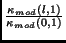 $\frac{\kappa_{mod}(l, 1) }{ \kappa_{mod}(0, 1)}$