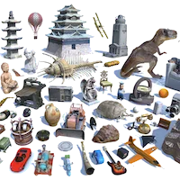 Teaser for Objaverse-XL: A Universe of 10M+ 3D Objects