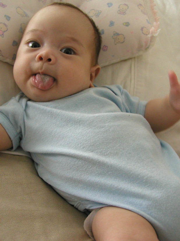 p9186322 Kyle on couch tongue out