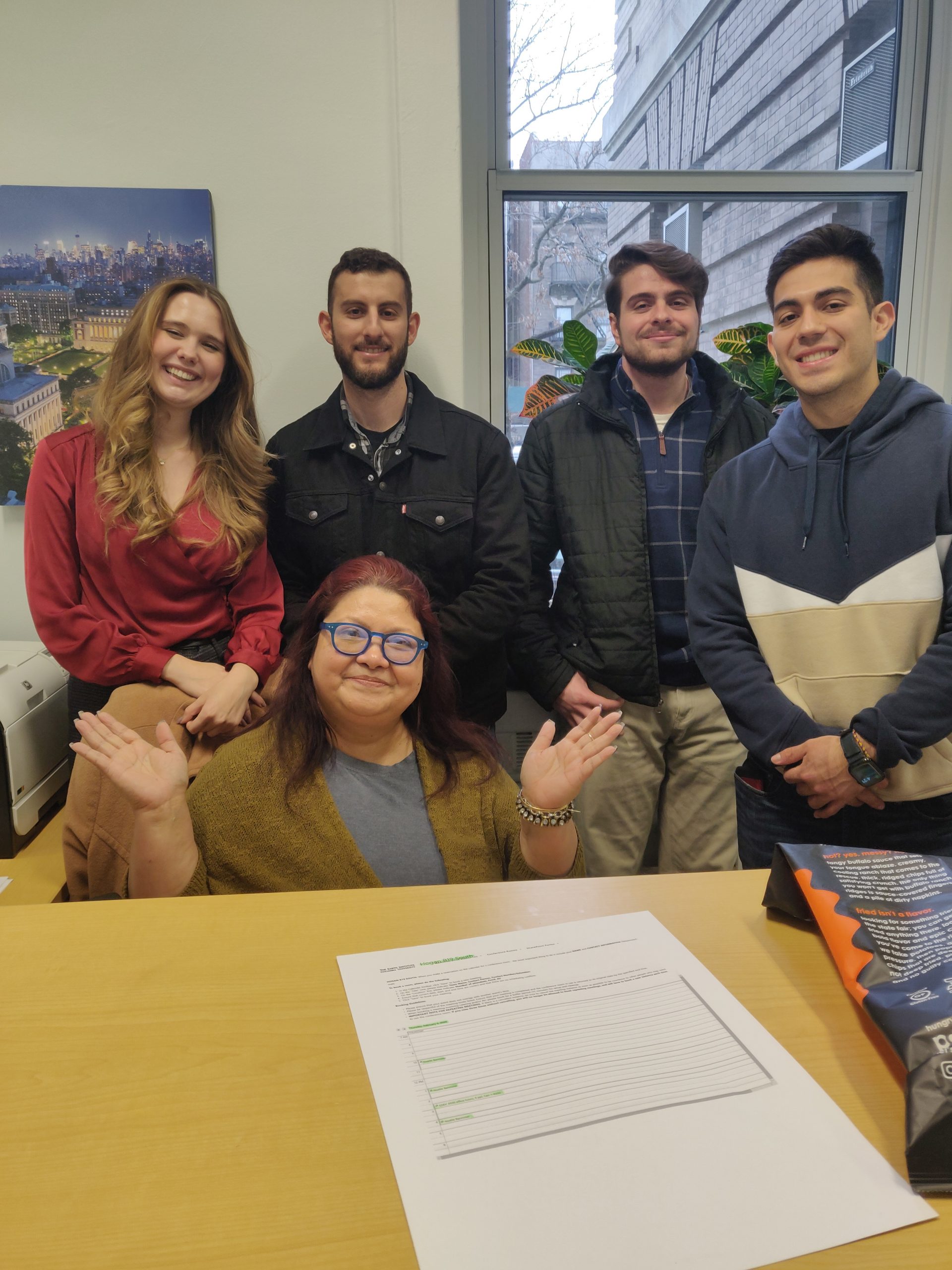 Daniel Hanoch (in black jacket) and co-workers at the Earth Institute.