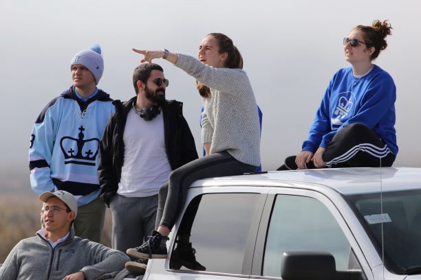 Michael Karasev, Chris Mendell, Rodolfo Raimundo, Nathelie Hager, and Sabrina Selleck. After flying to El Paso during finals week and pulling 3 all-nighters, they were finally able to watch their scientific payload launch on board of Blue Origin's rocket.