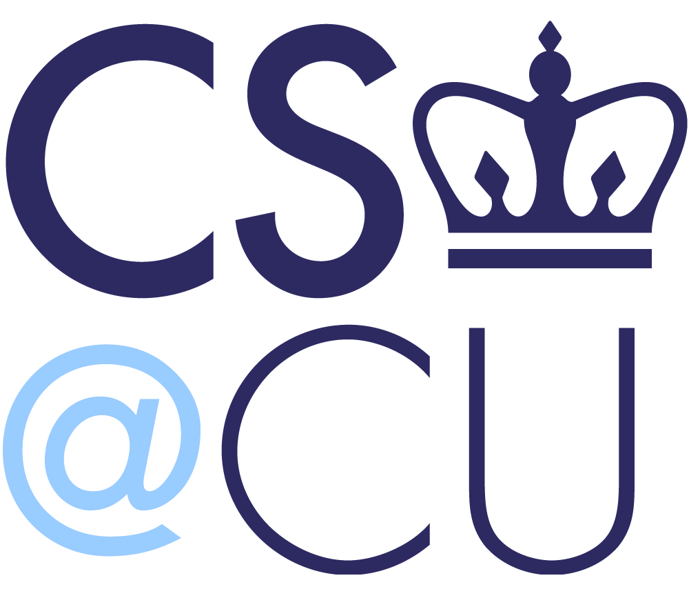 Blue Computer Science "CS@CU" logo with Columbia crown