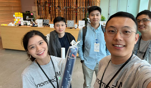 Left to right: Amber Liu (University of Michigan), Han Guo (Carnegie Mellon Univeristy), Hanrui Wang(MIT), Wei Hao (Columbia University), Di Wu (University of Wisconsin-Madison)