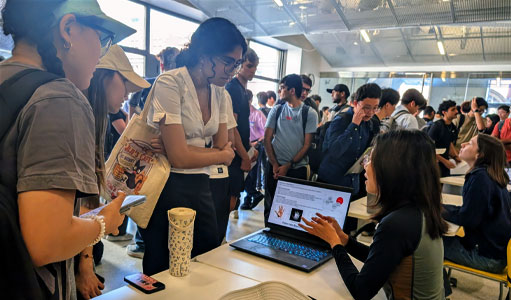 students at research fair