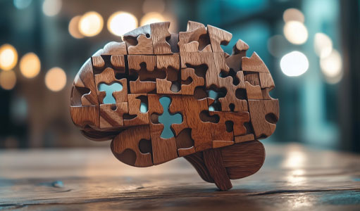 brain made of puzzle pieces