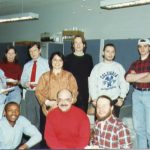 Susan Tritto; Rosemary Addarich; Martha, Alfred V. Aho, Chairman; Charles Thayer; ?; ?; Alice Cueba; In front: Mel Frances, Rudy, Fred Korz Admin Staff 09 CRF and Friends