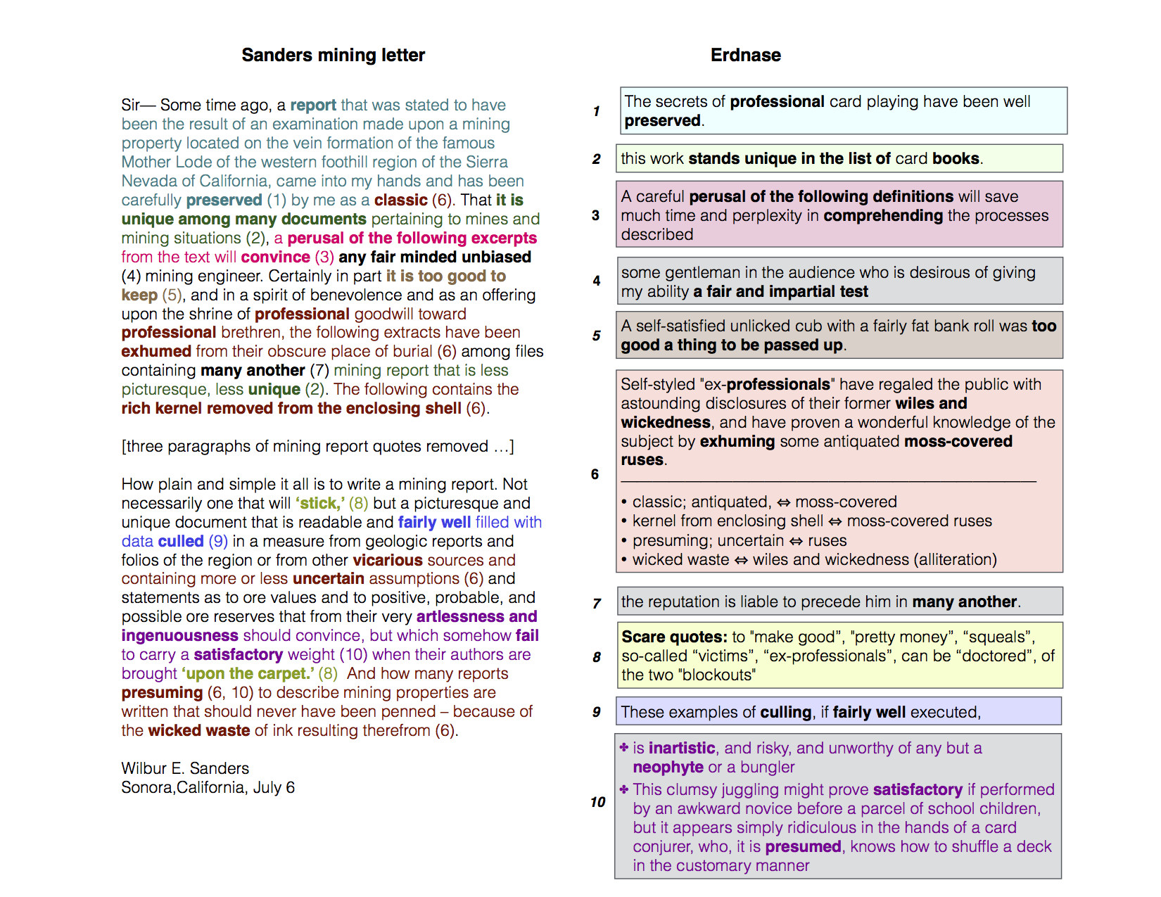 sanders mining letter annotated