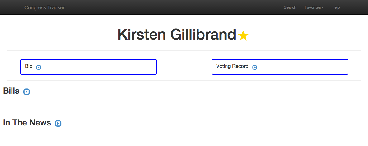Congress tracker screenshot